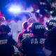 Metropolitan Washington D.C. police officers arrest demonstrators after they gathered to protest the death of George Floyd, Monday, June 1, 2020, near the White House in Washington. Floyd died after being restrained by Minneapolis police officers.